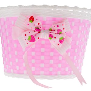 Koszyk dziecięcy plastikowy różowy z kokardką