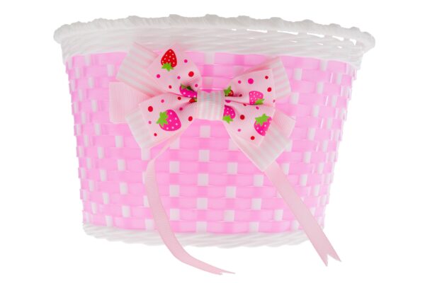 Koszyk dziecięcy plastikowy różowy z kokardką